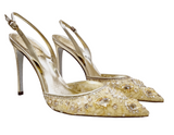 Aretha Gold Slingback With Crystals - Rene Caovilla - Liberty Shoes Australia