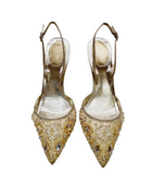 Aretha Gold Slingback With Crystals - Rene Caovilla - Liberty Shoes Australia