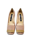 Sr1 Nude Patent Block Heel Pump - Sergio Rossi - Liberty Shoes Australia