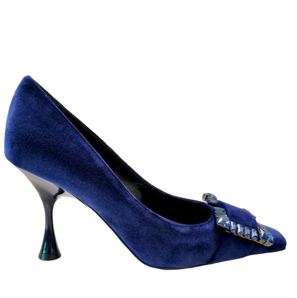 Sr Twenty Navy Velvet Pumps - Sergio Rossi - Liberty Shoes Australia