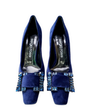 Sr Twenty Navy Velvet Pumps - Sergio Rossi - Liberty Shoes Australia