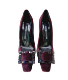 Sr Twenty Burgundy Velvet Pump - Sergio Rossi - Liberty Shoes Australia