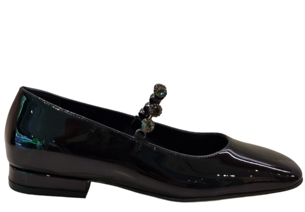Sr Alicia Flat Patent Ballerina - Sergio Rossi - Liberty Shoes Australia