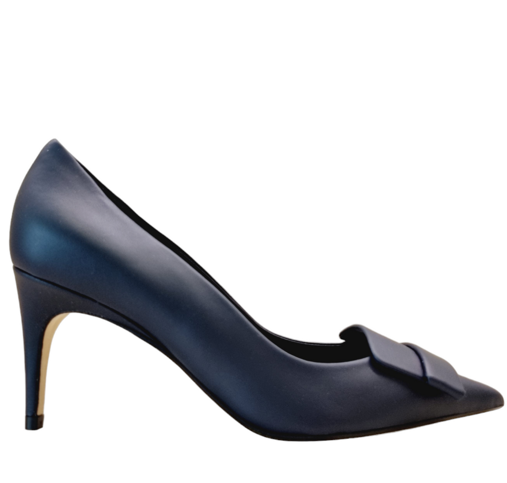 Sr1 Navy Leather Pumps - SERGIO ROSSI - Liberty Shoes Australia