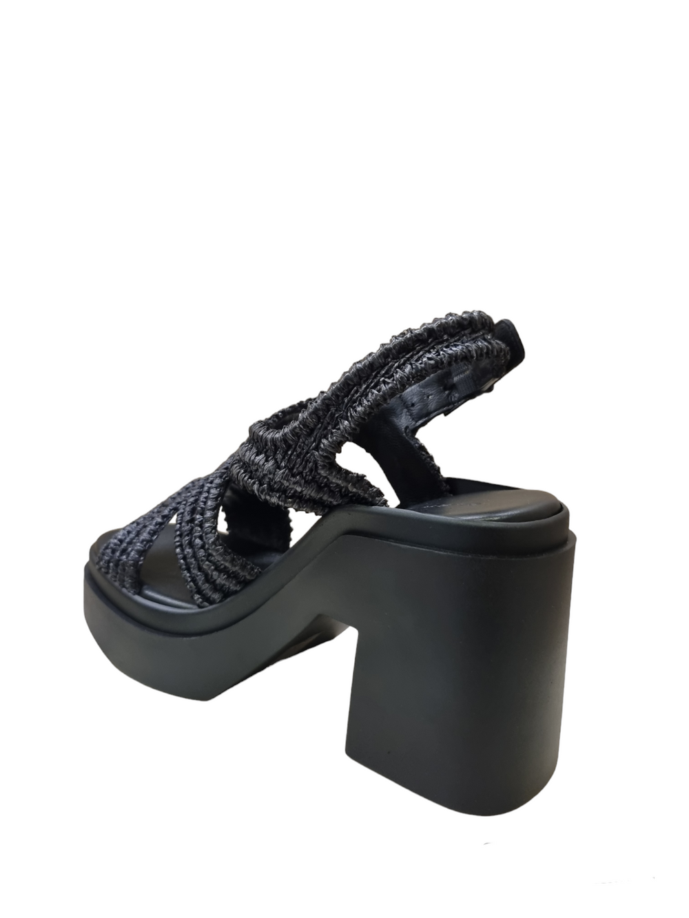 Natsu Black Raffia Platform Sandals - Clergerie - Liberty Shoes Australia