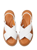 Freedom White Leather Sandals - Clergerie - Liberty Shoes Australia