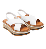 Freedom White Leather Sandals - Clergerie - Liberty Shoes Australia