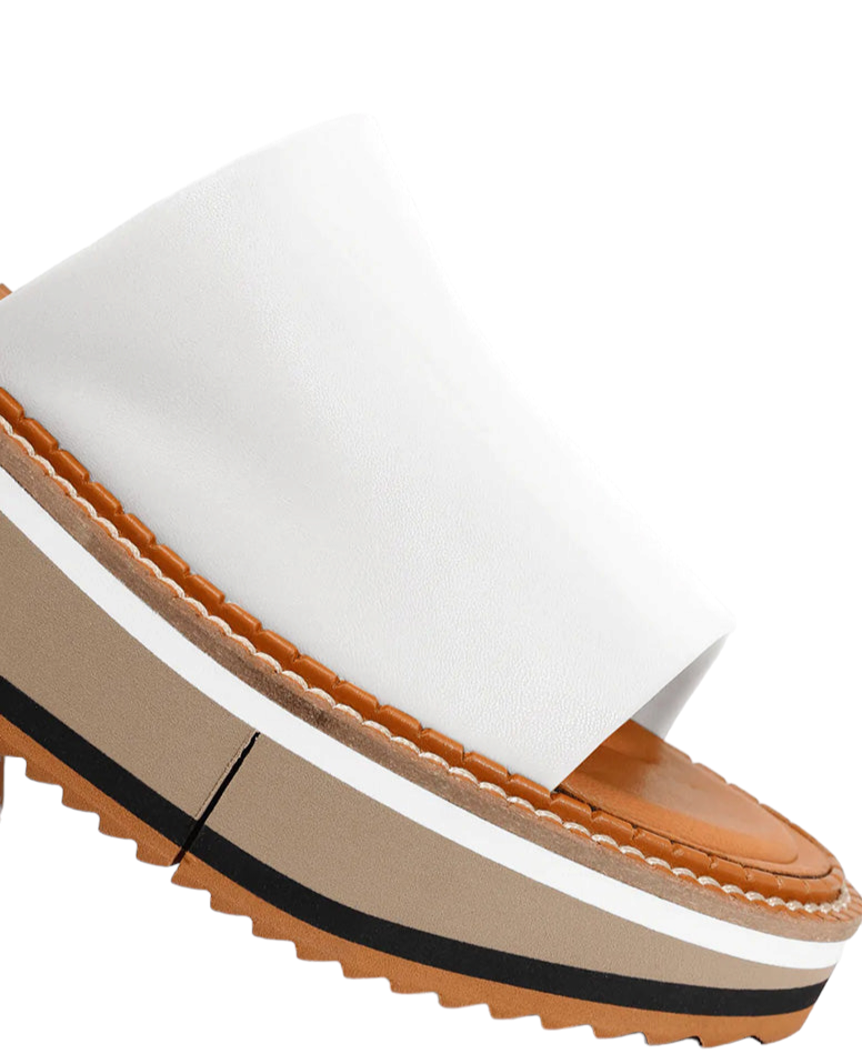 Fast Slip-On White Leather Mules - Clergerie - Liberty Shoes Australia
