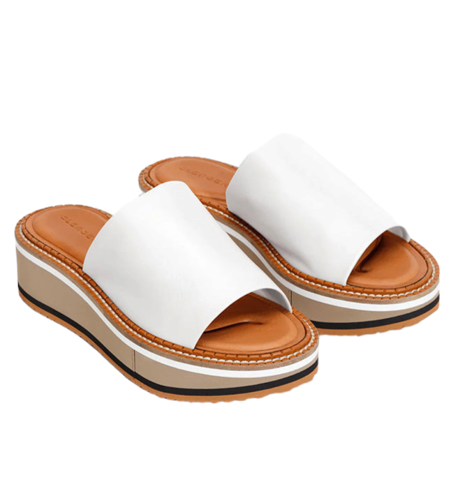 Fast Slip-On White Leather Mules - Clergerie - Liberty Shoes Australia