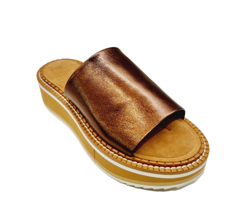 Fast Bronze Leather Slip-On Mules - Clergerie - Liberty Shoes Australia