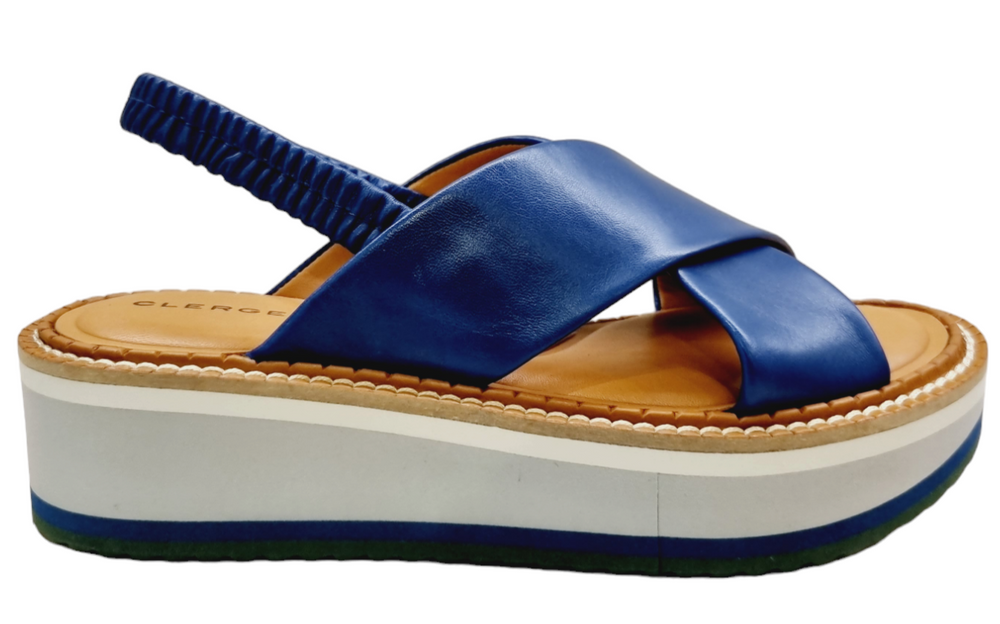 Freedom Navy Leather Sandals - Clergerie - Liberty Shoes Australia