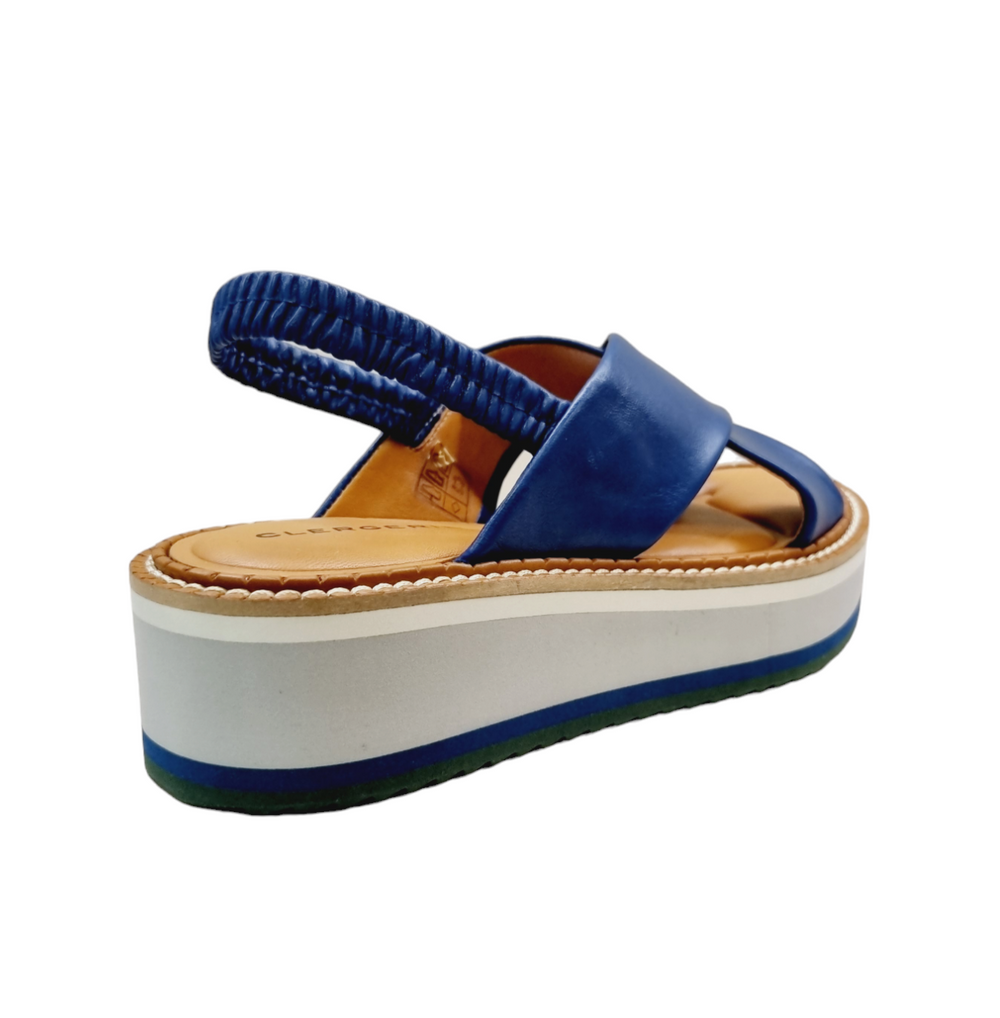 Freedom Navy Leather Sandals - Clergerie - Liberty Shoes Australia