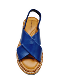 Freedom Navy Leather Sandals - Clergerie - Liberty Shoes Australia