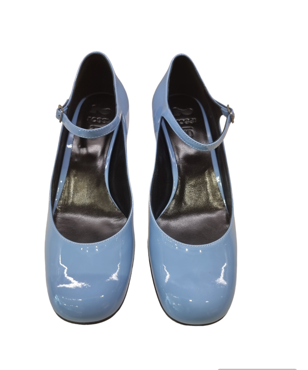 Si Rossi Blue Patent Mary Jane - SERGIO ROSSI - Liberty Shoes Australia