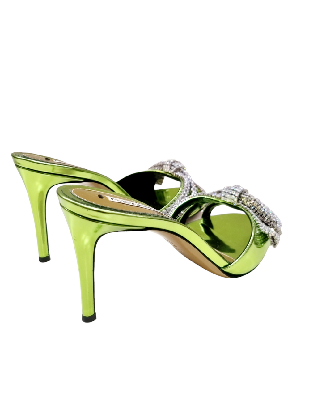 Mandy Lime Crystal Detail Mules - Alexandre Vauthier - Liberty Shoes Australia