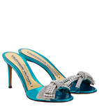 Mandy Turquoise Crystal embellished Mules - Alexandre Vauthier - Liberty Shoes Australia
