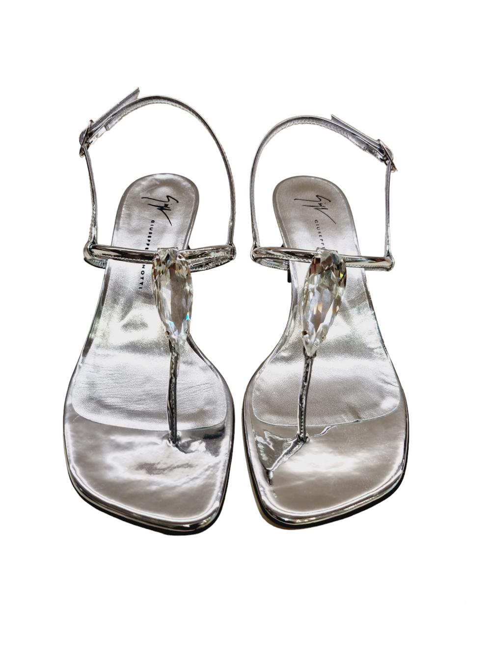 Sandy Silver Crystal Detail Sandals - GIUSEPPE-ZANOTTI - Liberty Shoes Australia