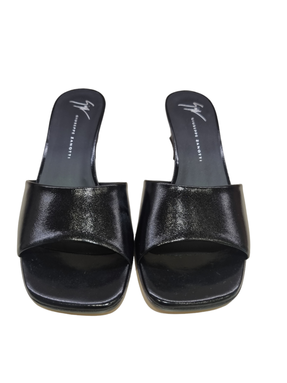 Solhene Shiny Leather Slip-On Mules - GIUSEPPE-ZANOTTI - Liberty Shoes Australia