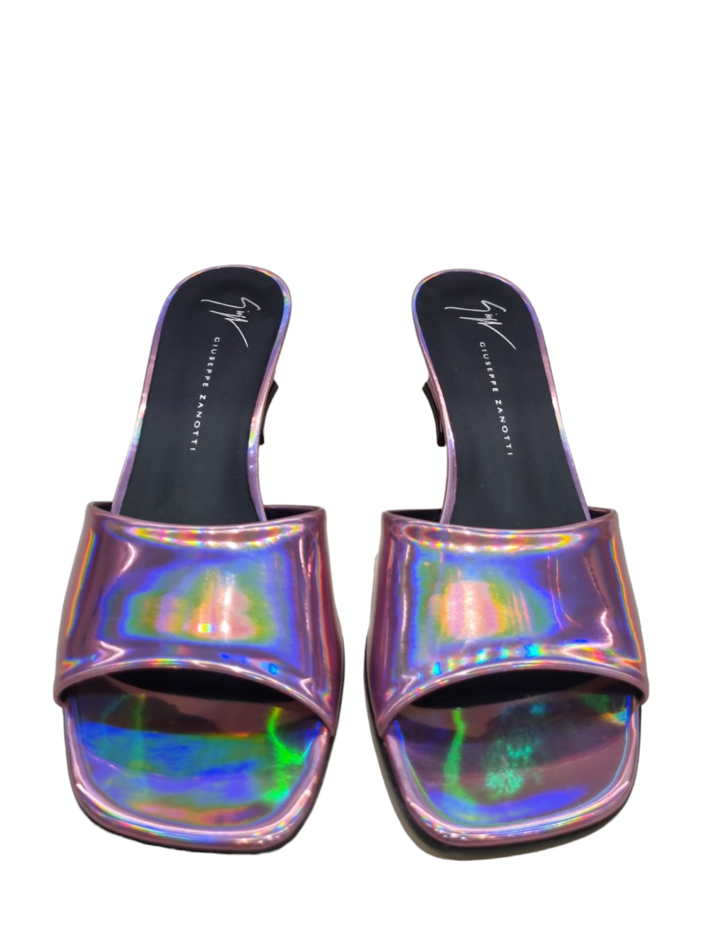 Solhene Holographic Pink Slip-On Mules - GIUSEPPE-ZANOTTI - Liberty Shoes Australia