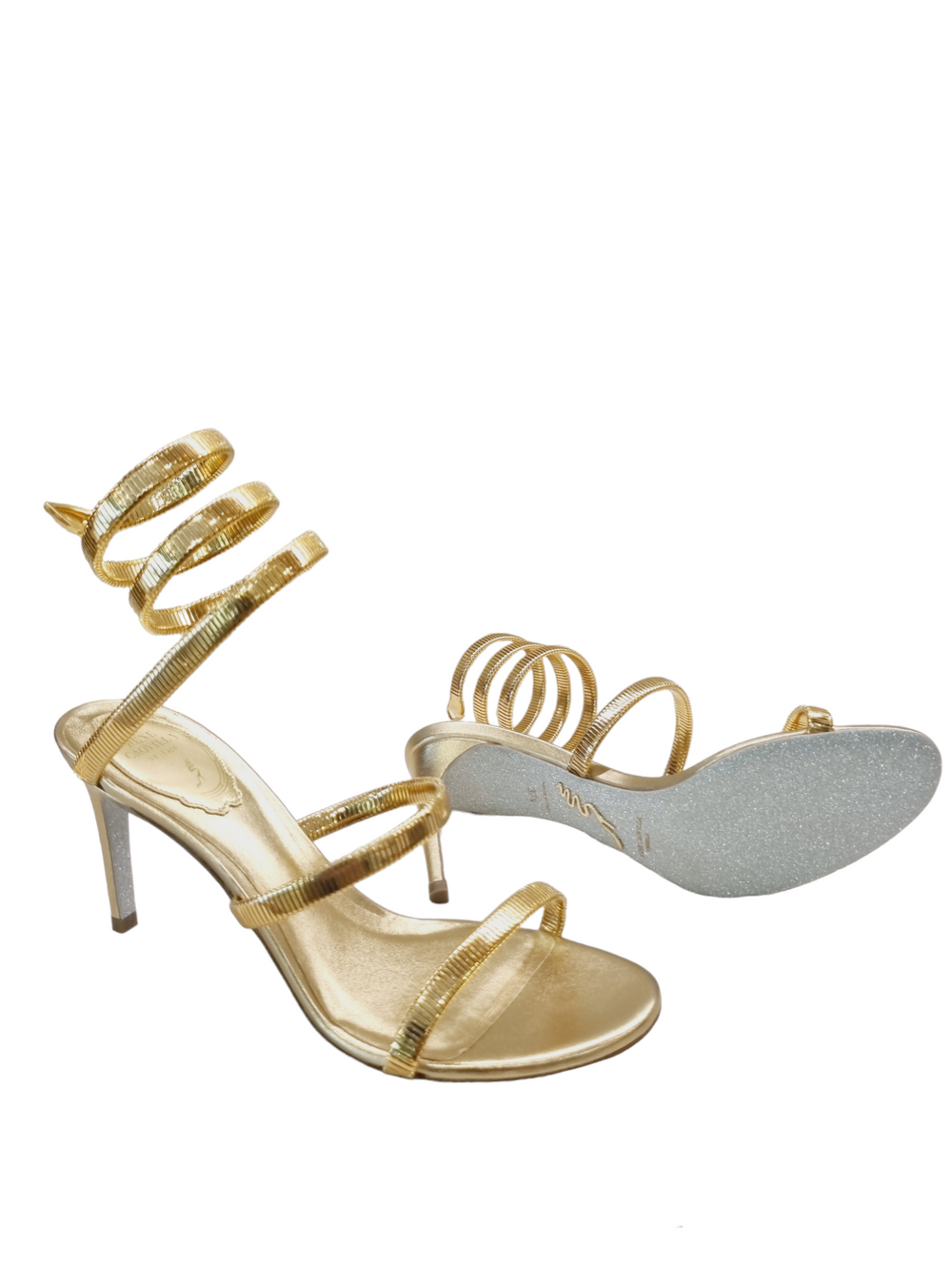 Juniper Gold Metal Sandals - Rene Caovilla - Liberty Shoes Australia