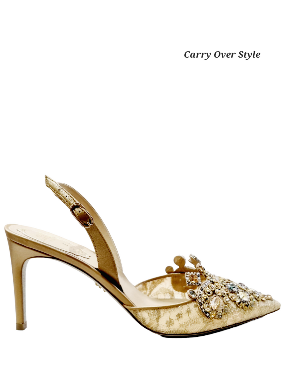 Veneziana Gold Lace Slingback Pumps - Rene Caovilla - Liberty Shoes Australia
