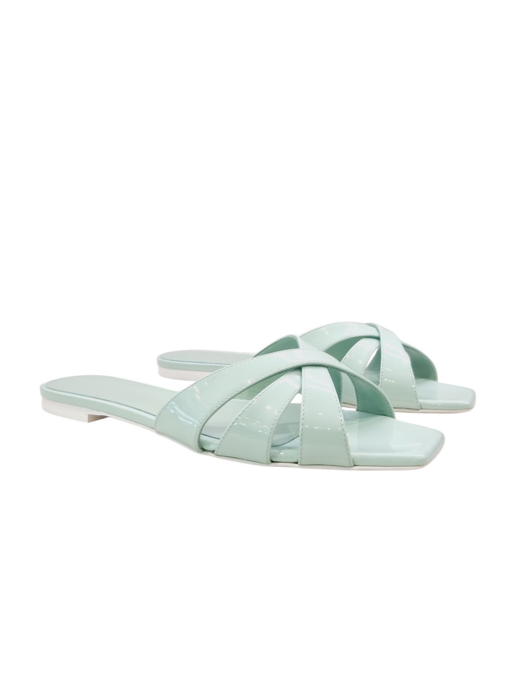 Antonia Mint Patent Slip-On Mules - 3Juin - Liberty Shoes Australia