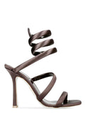 Cleo Chocolate Satin Sandals - Rene Caovilla - Liberty Shoes Australia