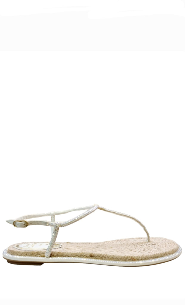 Diana White Strass Flat Sandals Liberty Shoes Australia