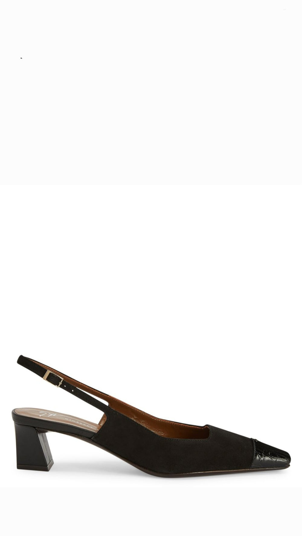 Brenda Black Croco Sling-Back Pump - GIUSEPPE-ZANOTTI - Liberty Shoes Australia