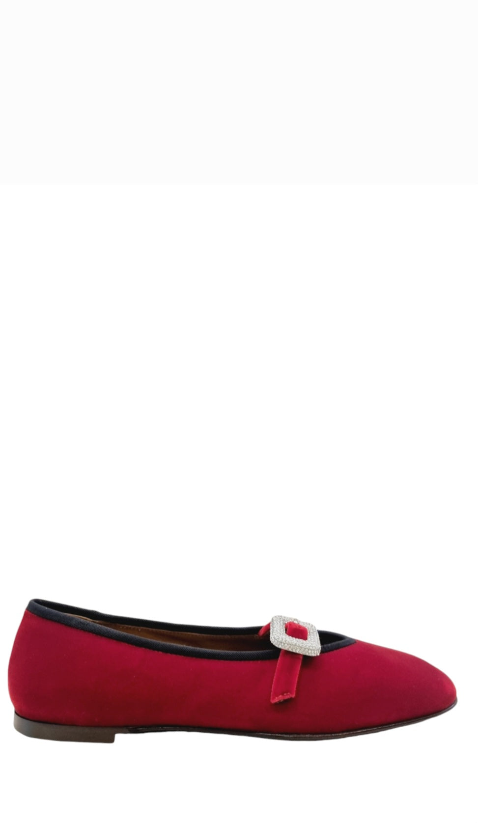 Amanda Red Velvet Ballet Flats - GIUSEPPE-ZANOTTI - Liberty Shoes Australia