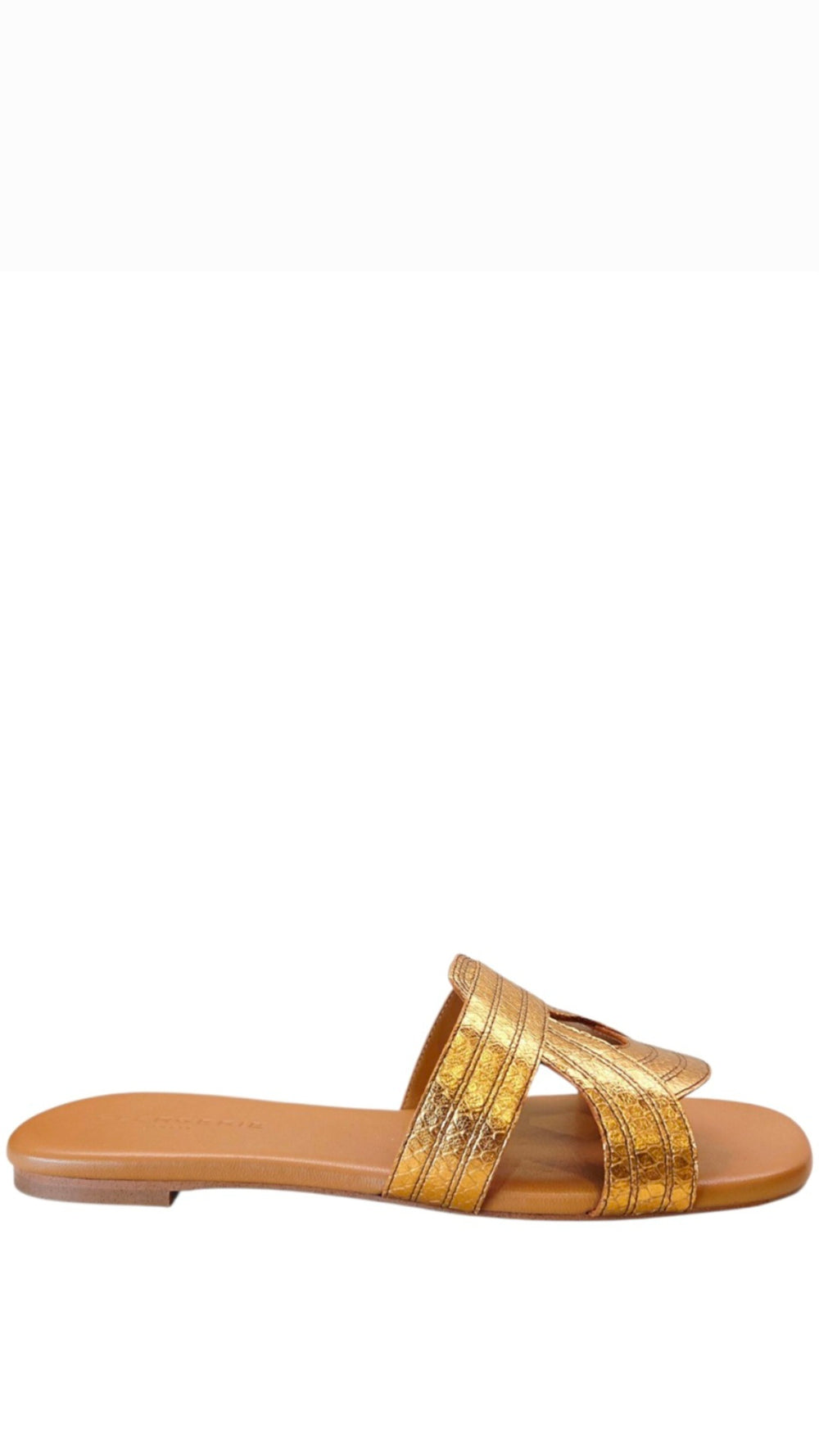 Ivory Metal Desert Slide (carry over style) - Clergerie - Liberty Shoes Australia