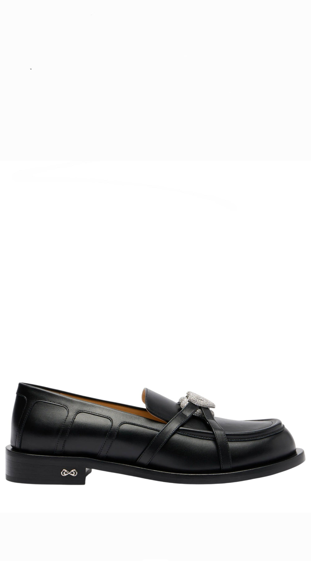 Double Heart Black Loafers