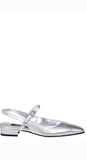 Oceano Silver Leather Sling-Back
