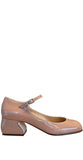 SR SI Rossi 045 Nude Patent Mary Jane Block Heels
