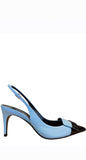 SR1 075 Blue/Black Two Toned Sling Back Heels