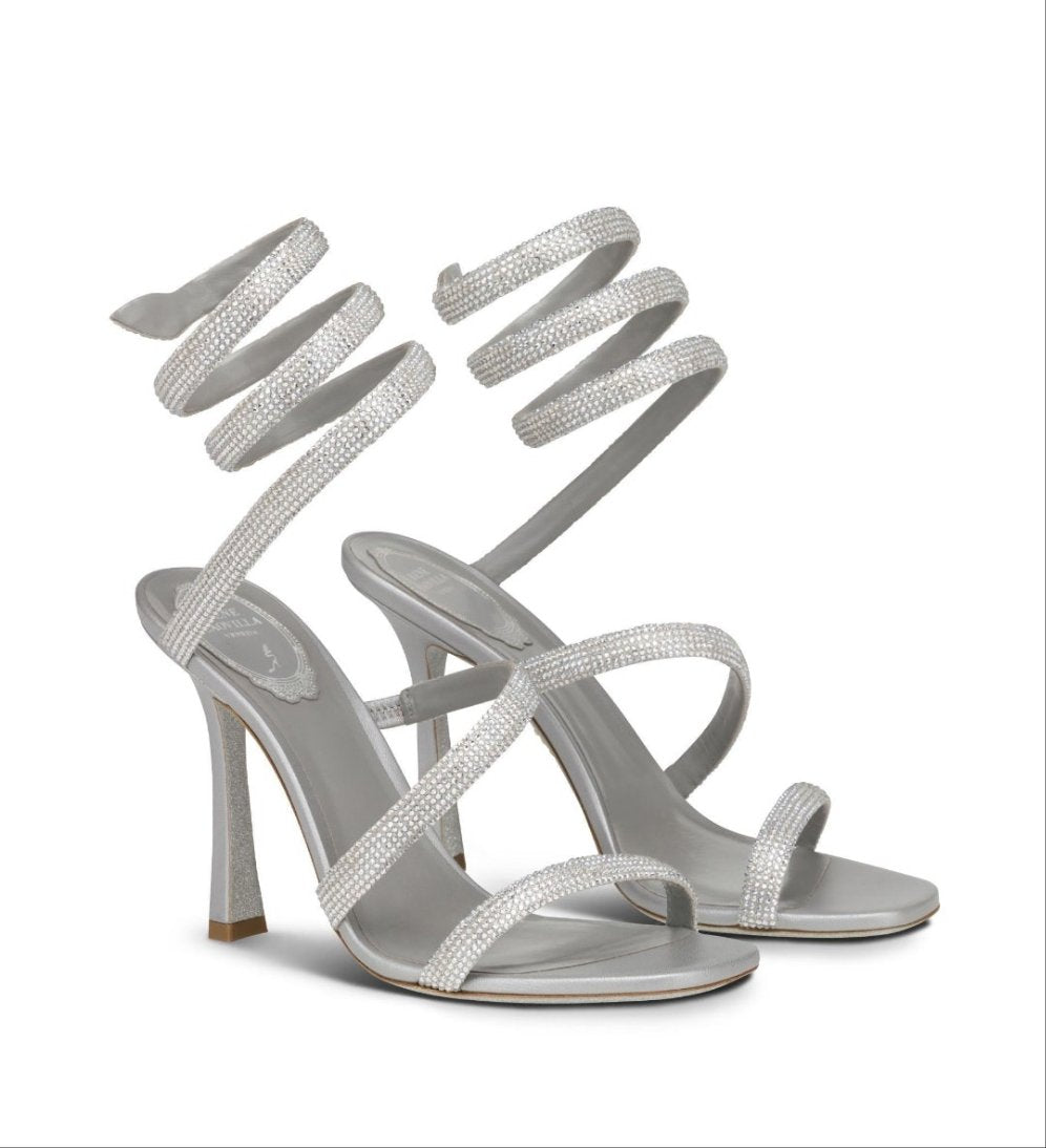 Cleo Silver Strass Sandals - Rene Caovilla - Liberty Shoes Australia