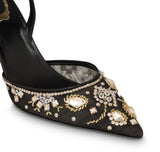 Aretha  Black Slingback With Crystals - Rene Caovilla - Liberty Shoes Australia