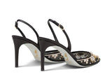 Aretha  Black Slingback With Crystals - Rene Caovilla - Liberty Shoes Australia