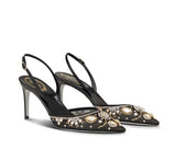 Aretha  Black Slingback With Crystals - Rene Caovilla - Liberty Shoes Australia