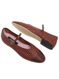 Tracy Brown Leather Ballet Flats