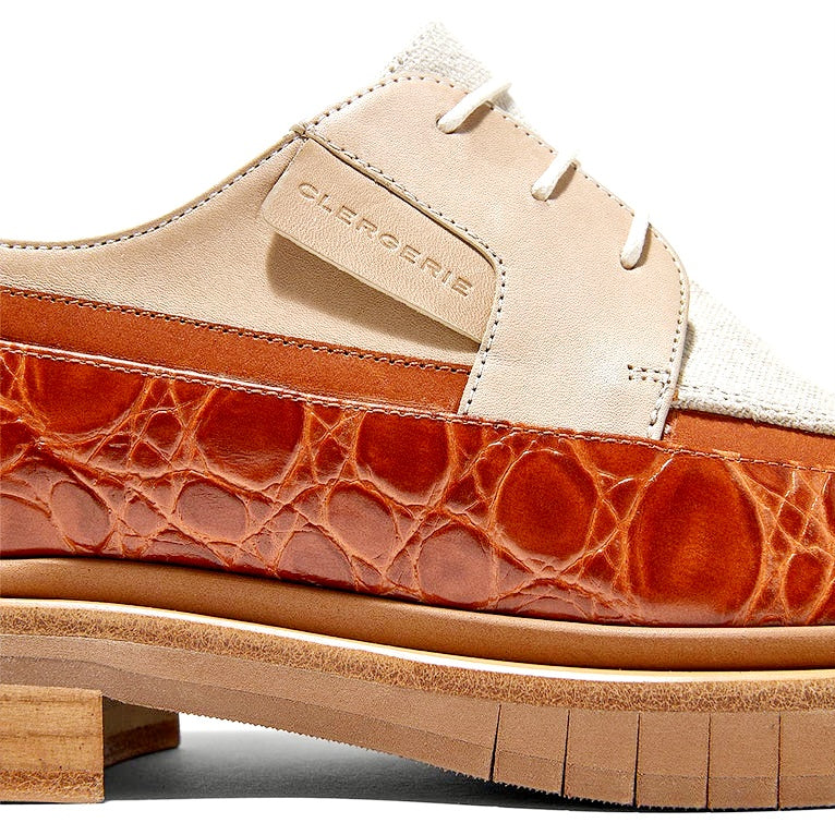 Brannl Croco Embossed Derbies - Clergerie - Liberty Shoes Australia