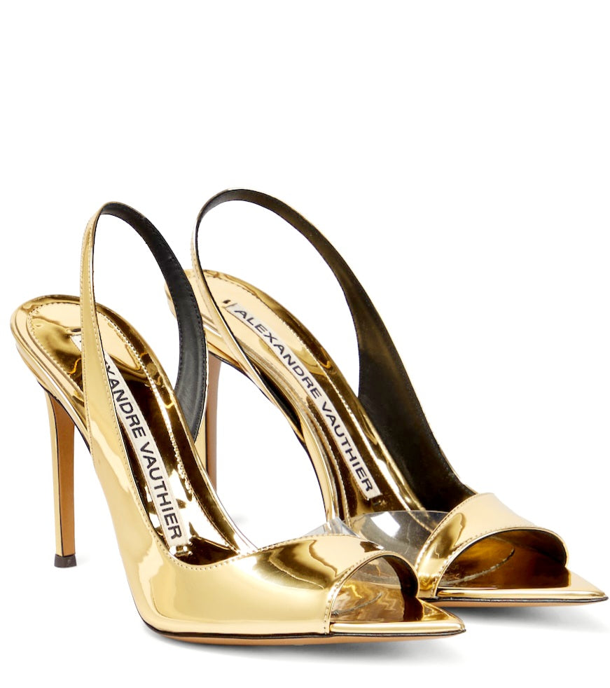 Meta Gold Metallic Sandals - Alexandre Vauthier - Liberty Shoes Australia