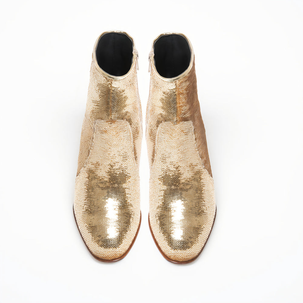Maria Gold Sequins Boot