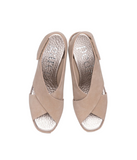 Frederica Suede Nude Wedge Sandals