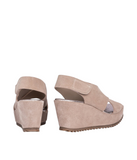 Frederica Suede Nude Wedge Sandals