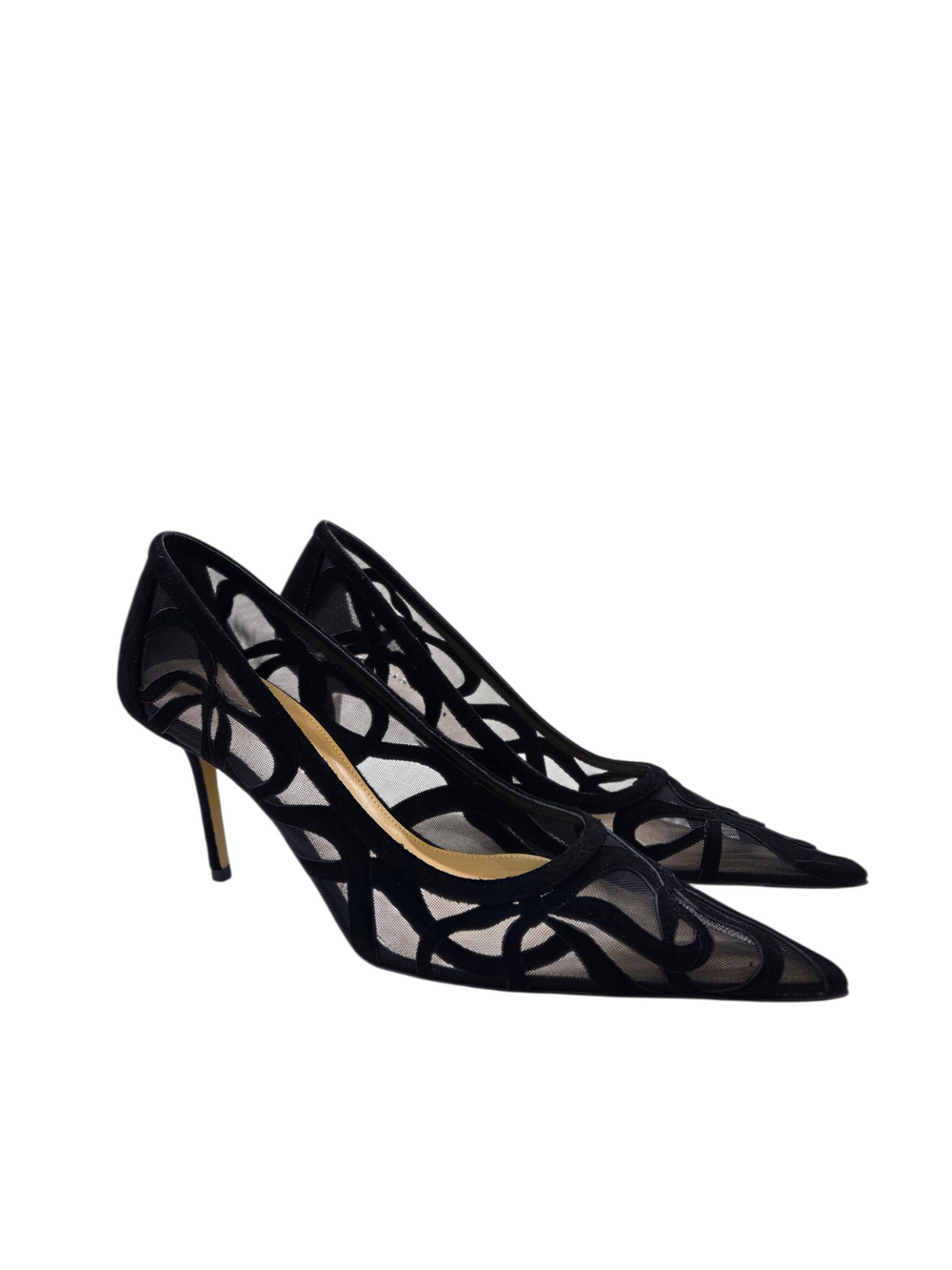 Ribbon Bow Black Suede Pump