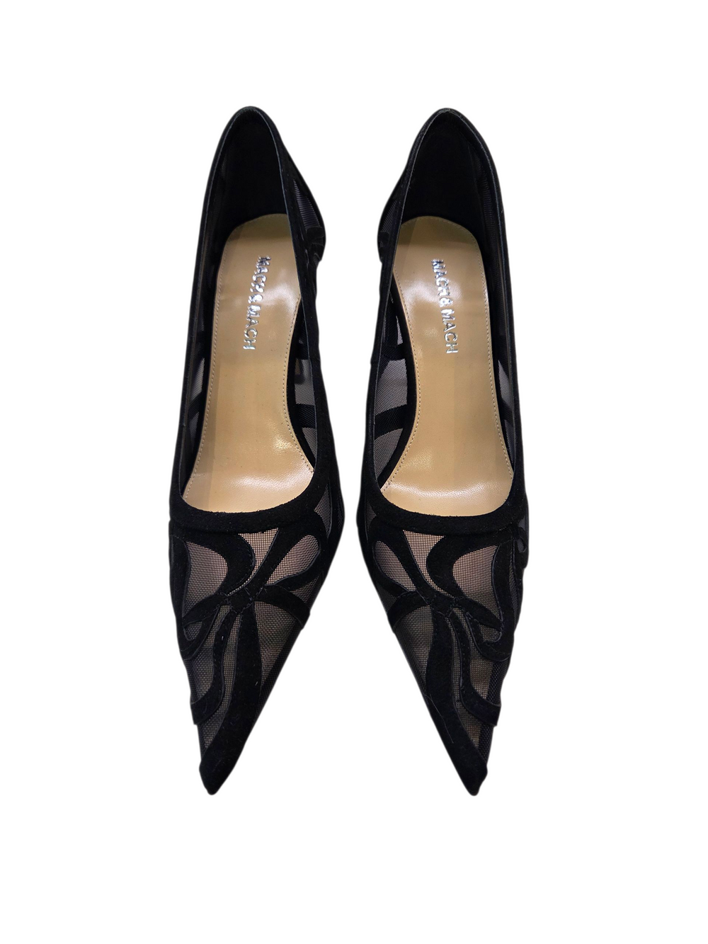 Ribbon Bow Black Suede Pump