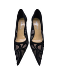 Ribbon Bow Black Suede Pump