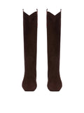 Brown Suede Lace Detail Boots