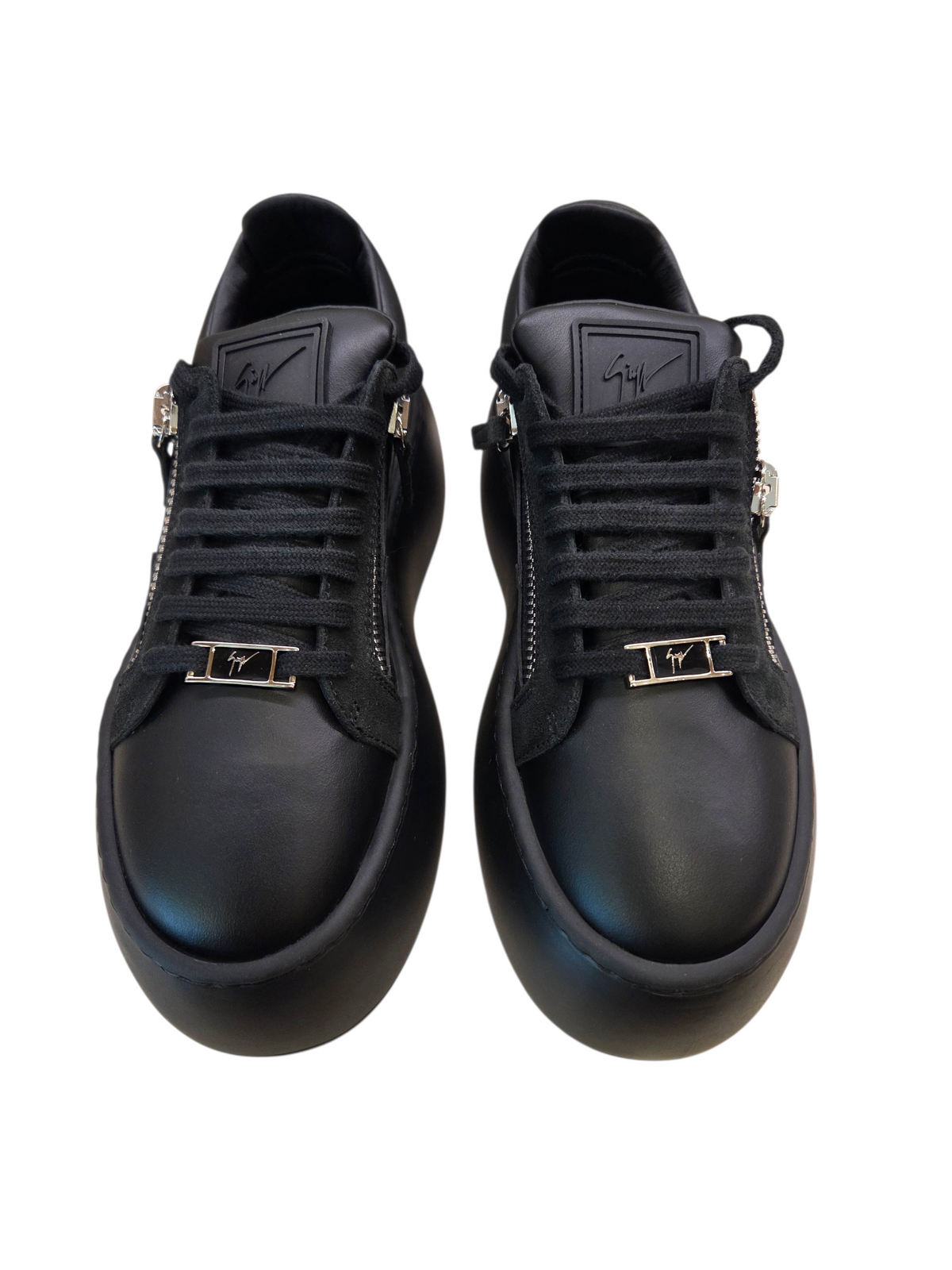GZ Maxi Black Leather Sneakers – Liberty Shoes Australia